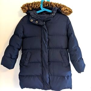 GAP hooded puffer jacket, size XS 4-5, navy blue